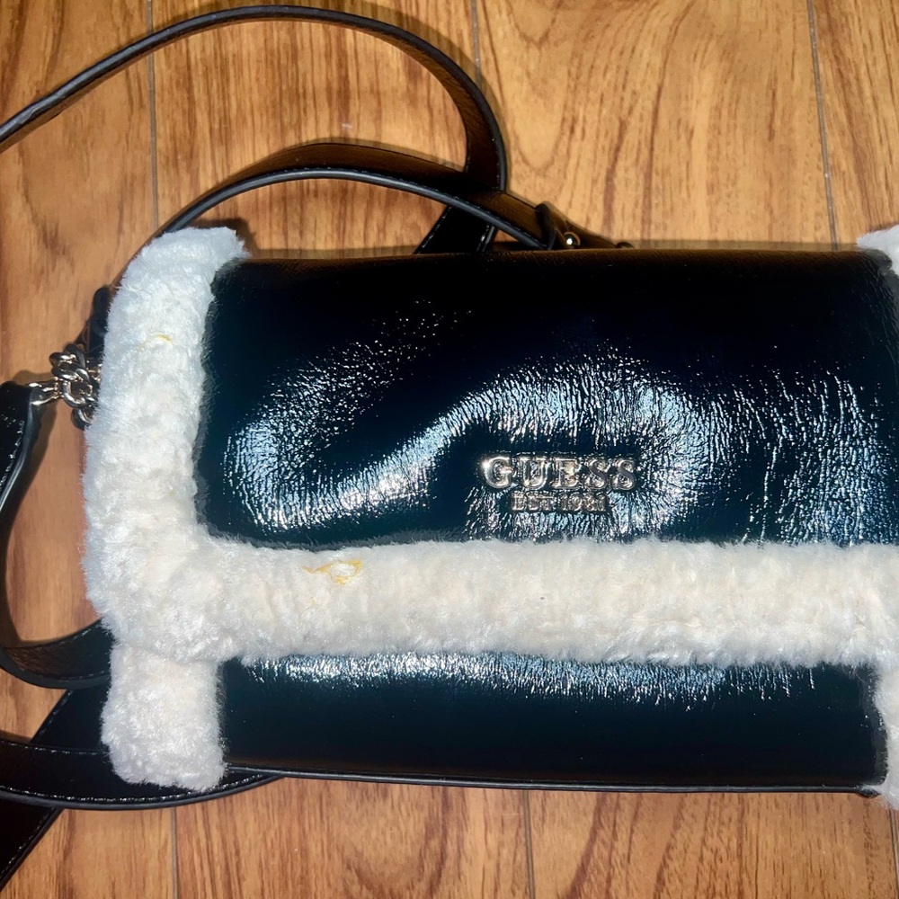 Guess Black and White Crossbody Bag